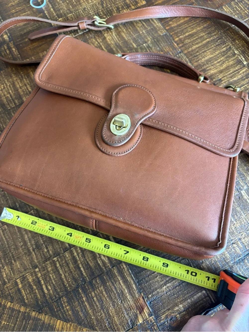 Vintage Coach Original Willis 9927 Satchel/Crossbody bag British Tan Leather - Picture 13 of 15